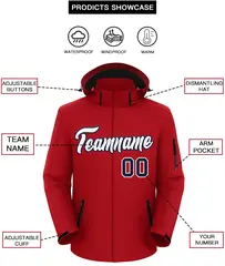 Red White-Navy Classic Waterproof Jacket 2