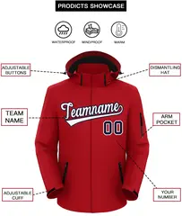 Red White-Navy Classic Waterproof Jacket 2