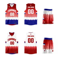 Red White-Navy Double Side Sets Basketball Jersey 3
