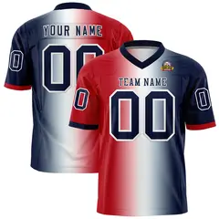 Red White-Navy Gradient Fashion Authentic Football Jersey