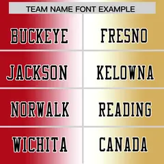 Red White-Old Gold Gradient Football Jersey 3