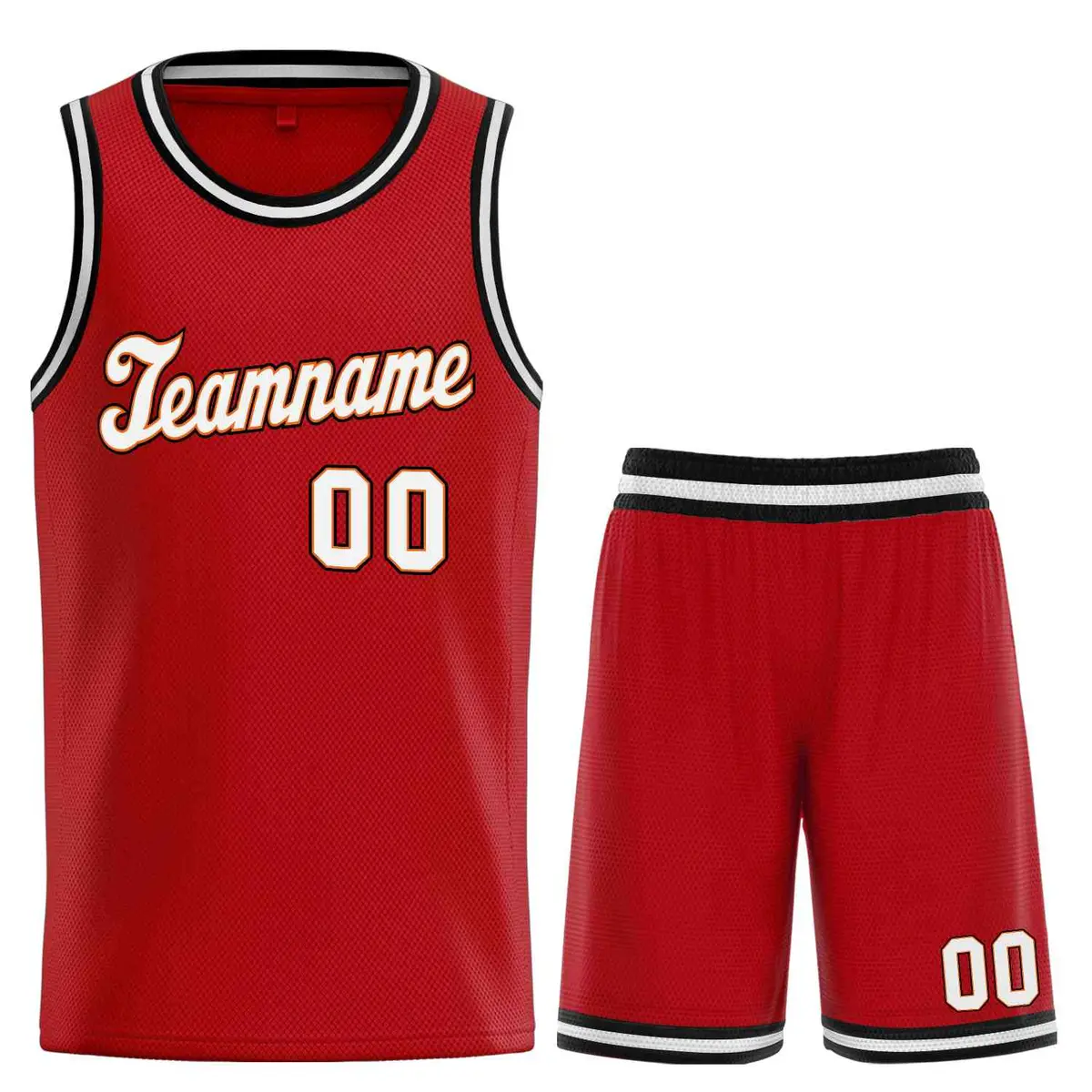 Red White-Orange Classic Basketball Uniform Jersey