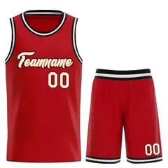 Red White-Orange Classic Team Basketball Jersey 1