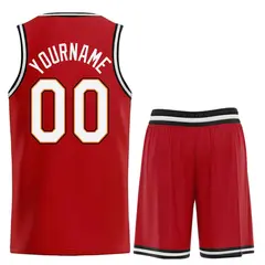 Red White-Orange Classic Team Basketball Jersey 2