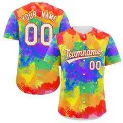 Red White-Orange Graffiti Authentic Baseball Jersey