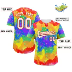 Red White-Orange Graffiti Authentic Baseball Jersey 2