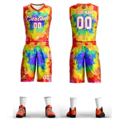 Red White-Orange Graffiti Pattern Mesh Basketball Jersey