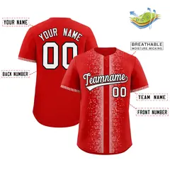 Red White Phonetic Rhythm Authentic Baseball Jersey 2