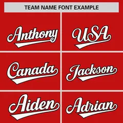 Red White Phonetic Rhythm Authentic Baseball Jersey 3