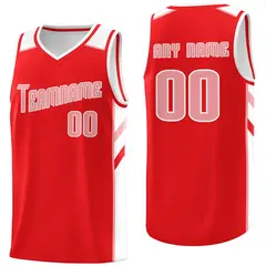 Red White-Pink Classic Sport Game Basketball Jersey