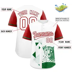 Red White Raptor Series Raglan Baseball Jersey Urban Style 2