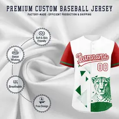 Red White Raptor Series Raglan Baseball Jersey Urban Style 3