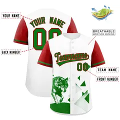 Red White Raptor Series Raglan Drapable Baseball Jersey 2