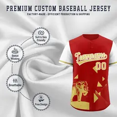 Red White Raptor Series Raglan Street Style Baseball Jersey 3