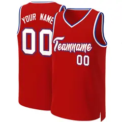 Red White-Red Classic Basketball Jersey