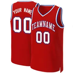 Red White-Red Classic Basketball Jersey 1