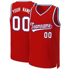 Red White-Red Classic Basketball Jersey 1