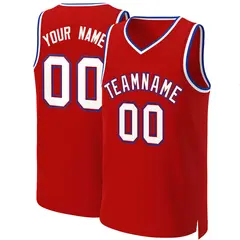 Red White-Red Classic Basketball Jersey 1