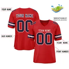 Red White-Red Classic Style Authentic Football Jersey 2