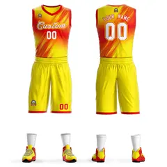 Red White-Red Gradient Fashion Slash Basketball Jersey Sets