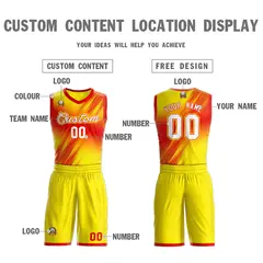 Red White-Red Gradient Fashion Slash Basketball Jersey Sets 3