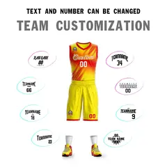 Red White-Red Gradient Fashion Slash Basketball Jersey Sets 4