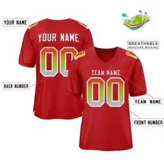 Red White-Red Gradient Outdoor Football Jersey 2