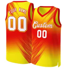 Red White-Red Gradient Slash Basketball Jersey