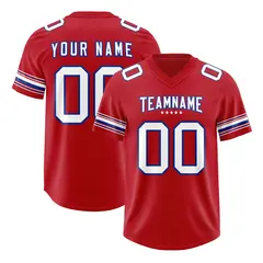 Red White Retro Sleeve Line Authentic Football Jersey