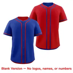 Red White Reversible Baseball Jersey Moisture-Wicking 9