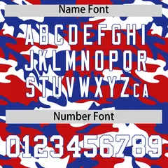 Red White Royal Blue Camo Gradient Fashion Baseball Jersey 4