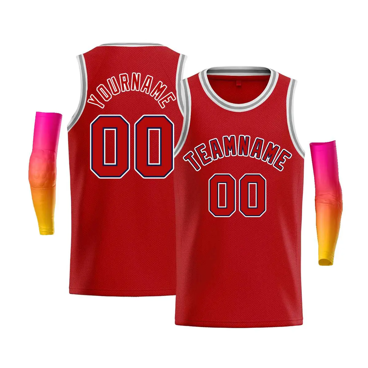 Red White-Royal Classic Bull Men Casual Basketball Jersey