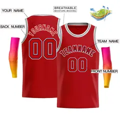 Red White-Royal Classic Bull Men Casual Basketball Jersey 2