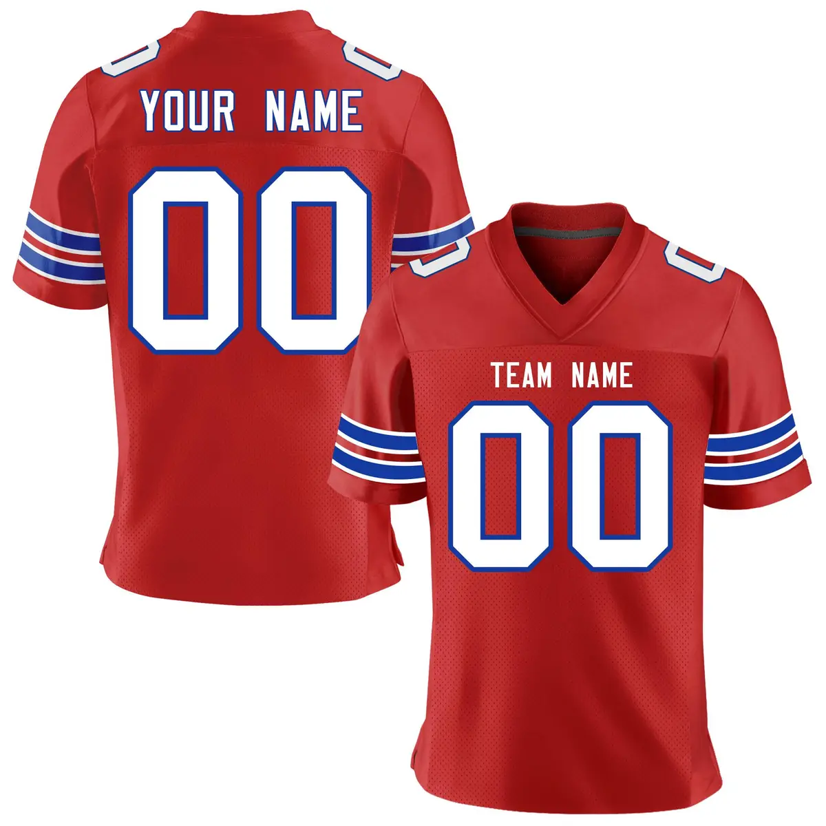 Red White-Royal Classic Mesh Authentic Football Jersey