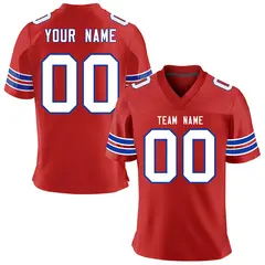 Red White-Royal Classic Mesh Authentic Football Jersey 1