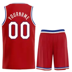 Red White-Royal Classic Sports Uniform Basketball Jersey 2