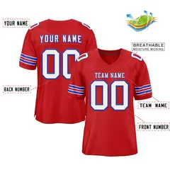 Red White-Royal Classic Style Authentic Football Jersey 2