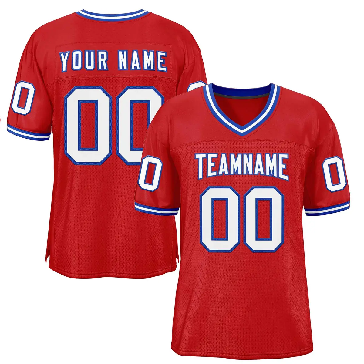 Red White-Royal Classic Style Authentic Football Jersey