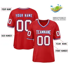 Red White-Royal Classic Style Authentic Football Jersey 2