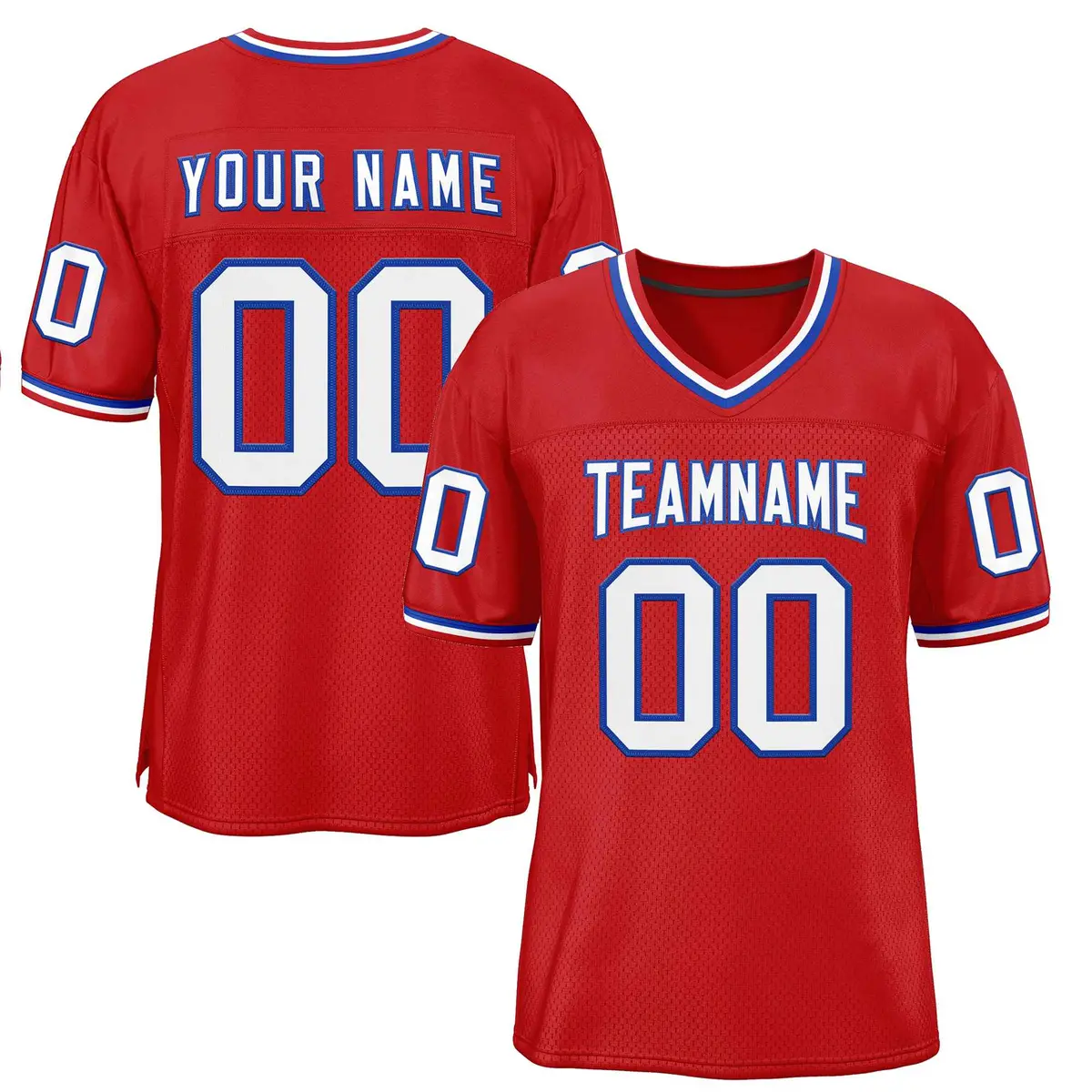 Red White-Royal Classic Style Authentic Football Jersey