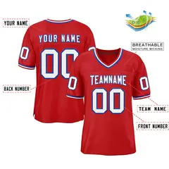 Red White-Royal Classic Style Authentic Football Jersey 2
