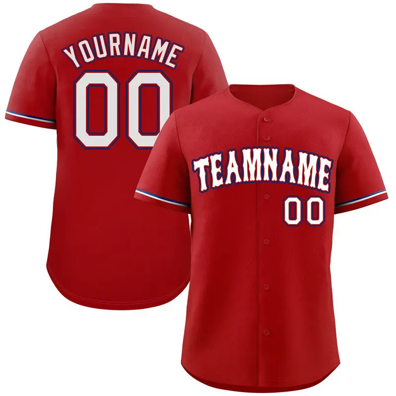 Red White-Royal Classic Style Baseball Jersey