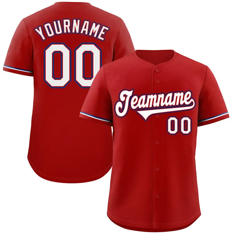 Red White-Royal Classic Style Baseball Jersey