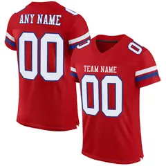 Red White-Royal Classic Style Mesh Football Jersey 1