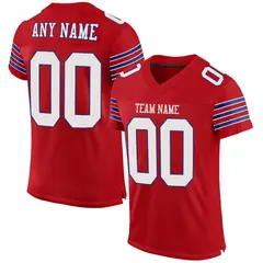 Red White-Royal Classic Style Mesh Football Jersey 1