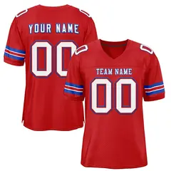 Red White-Royal Classic Style Mesh Football Jersey