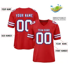 Red White-Royal Classic Style Mesh Football Jersey 2