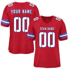 Red White-Royal Classic Style Mesh Football Jersey 1