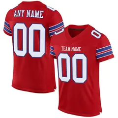 Red White-Royal Classic Style Mesh Football Jersey 1