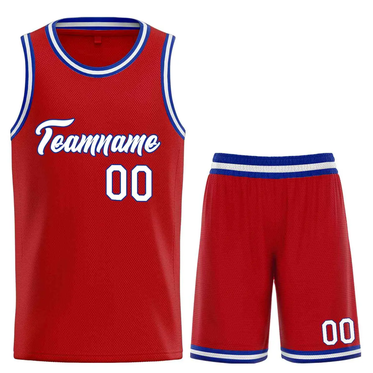 Red White-Royal Classic Team Basketball Jersey